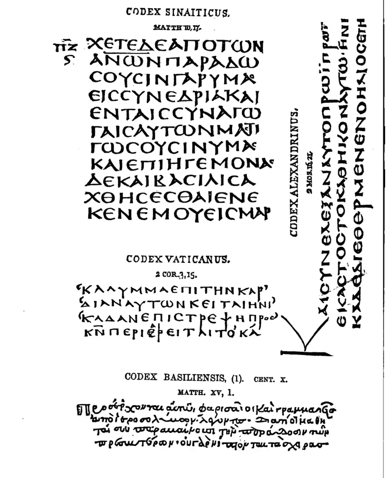 Example Comparison of Great Unical Codices in Greek - Edwin Leigh